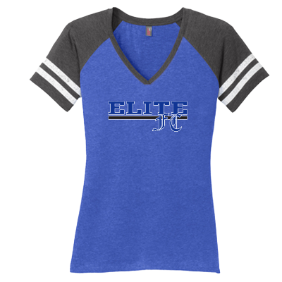 Women's Game V-Neck Tee - Royal/Charcoal Image