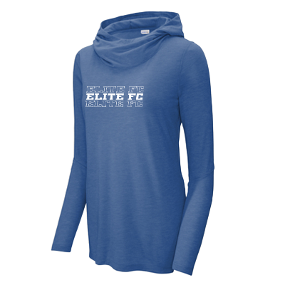 Ladies PosiCharge Tri-Blend Wicking Long Sleeve Tee-Royal Image