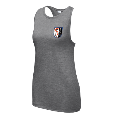 Ladies Posicharge Tri Blend Wicking Tank-Dark Grey Heather Image