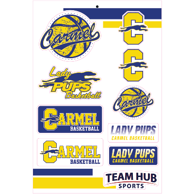 Lady Pups Basketball Sticker Set Image