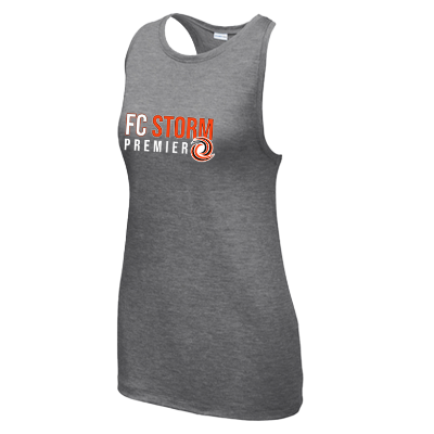 Ladies Posicharge Tri Blend Wicking Tank-Dark Grey Heather Image