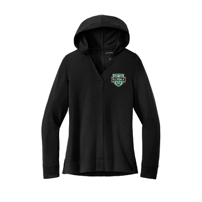 Ladies Microterry Pullover Hoodie - Black Image