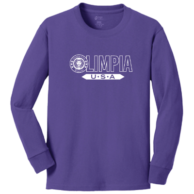 Youth Long Sleeve Core Cotton Tee - Purple Image