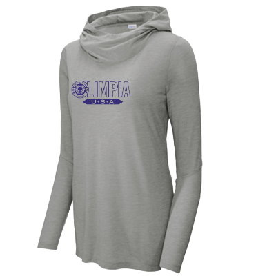 Ladies PosiCharge Tri-Blend Wicking Long Sleeve Tee-Lt Grey Image
