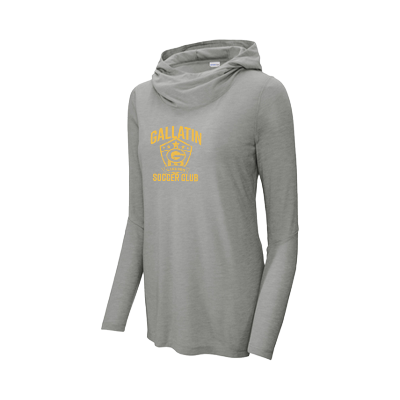 Ladies PosiCharge Tri-Blend Wicking Long Sleeve Tee-Lt Grey Image