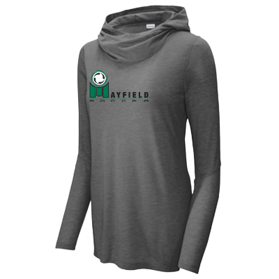 Ladies PosiCharge Tri-Blend Wicking Long Sleeve Tee - Dark Grey Image