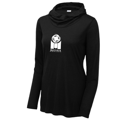 Ladies PosiCharge Tri-Blend Wicking Long Sleeve Tee - Black Image