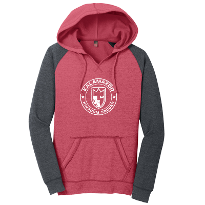 Raglan Hoodie - Red/Heather Charcoal Image