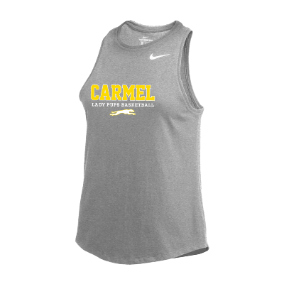 Dry Fit High Neck Tank- Dark Grey Heather Image