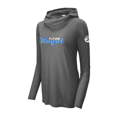 Ladies PosiCharge Tri-Blend Wicking Long Sleeve Tee - Dark Grey Image