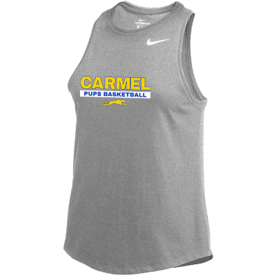 Dry Fit High Neck Tank- Dark Grey Heather Image