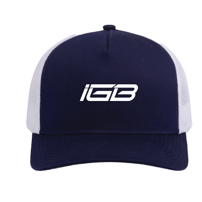 IGB Custom 5-Panel Trucker Snapback Cap - Navy/White Image