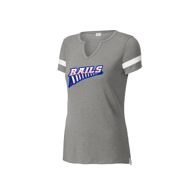 Women's Halftime Notch Neck Tee - Heather/White  #Rails Image