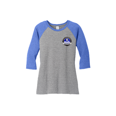 Perfect Tri 3/4-Sleeve Raglan- Royal Frost/Grey Frost Image