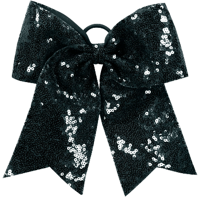 SEQUIN CHEER HAIR BOW BLK  Image
