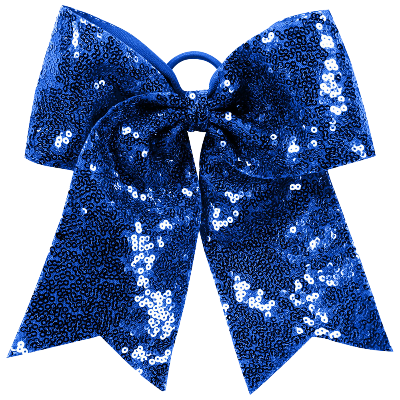 SEQUIN CHEER HAIR BOW NAVY  Image