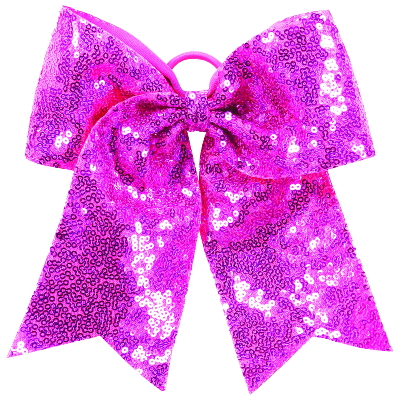 SEQUIN CHEER HAIR BOW PINK  Image