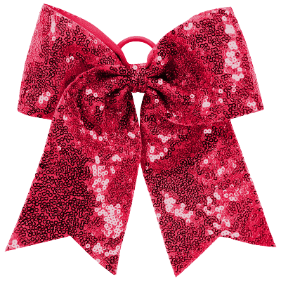 SEQUIN CHEER HAIR BOW RED  Image