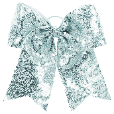 SEQUIN CHEER HAIR BOW SLVGR  Image