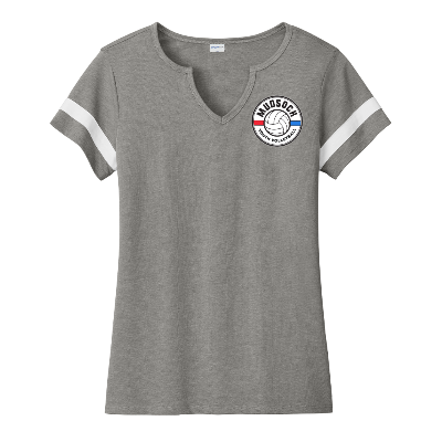 Halftime Notch Neck Tee - Heather/White Image