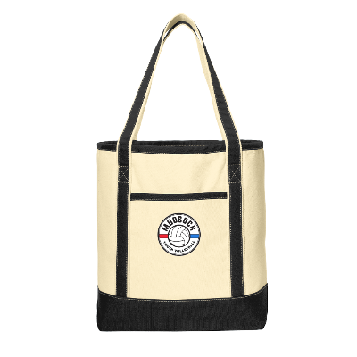 Cotton Canvas Boat Tote - Natural/Black Image