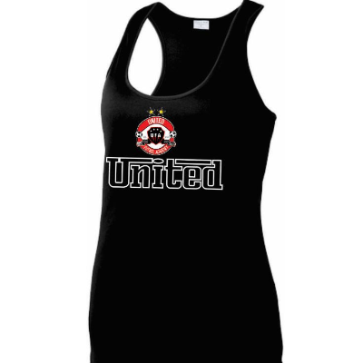 UFA Womens PosiCharge Racerback Tank Black Image