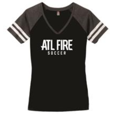 Women's Game V-Neck Tee - Black/Heathered Charcoal Image