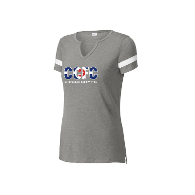 Halftime Notch Neck Tee - Vintage Heather/White Image