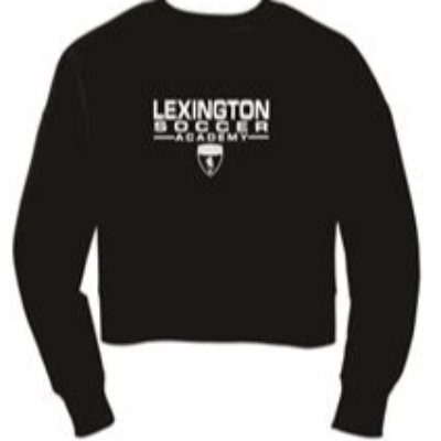 Women's Fleece Cropped Crew - Black Image
