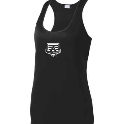 Womens PosiCharge Racerback Tank Black Image
