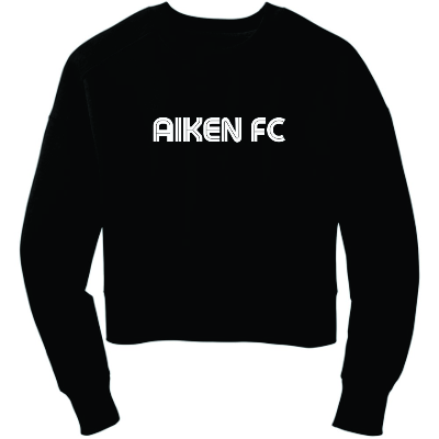 Womens Fleece Cropped Crew Black Image