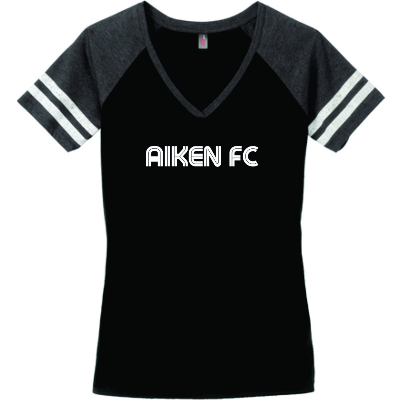 Womens Game V-Neck Tee Black/Heathered Charcoal Image