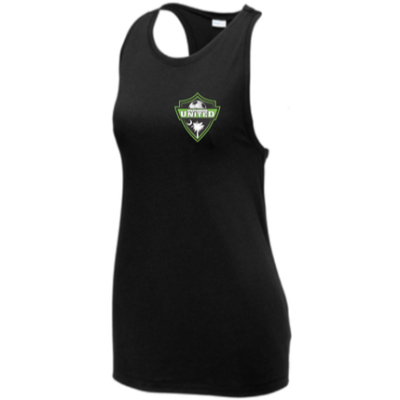 Womens PosiCharge Racerback Tank Black Image