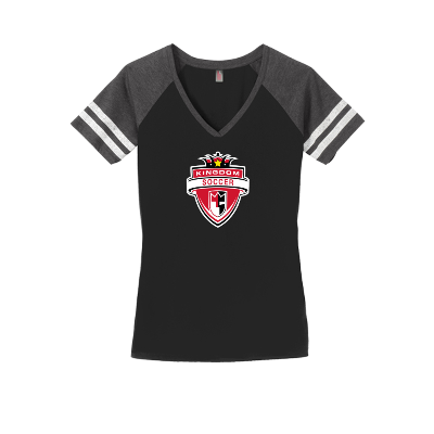 Women's Game V-Neck Tee - Black/Charcoal Image
