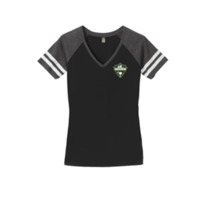 Womens Game V-Neck Tee Black/Heathered Charcoal Image