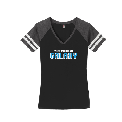 Women's Game V-Neck Tee - Black/Charcoal Image