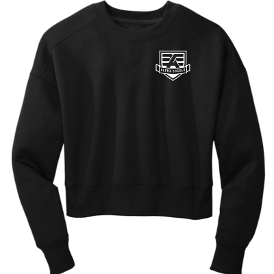 Womens Fleece Cropped Crew Black Image