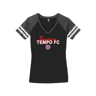 Women's Game V-Neck Tee - Black/Charcoal Image