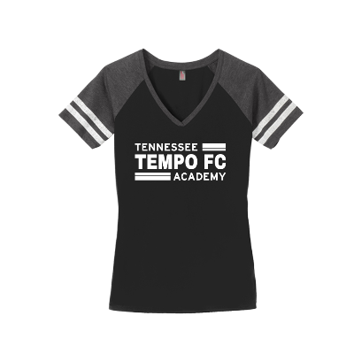 Women's Game V-Neck Tee - Black/Charcoal Image