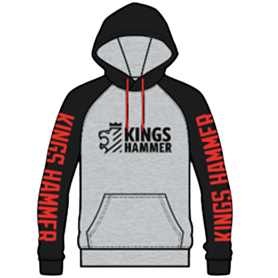 Kings Hammer Hoodie Raglan- Black/Grey Image