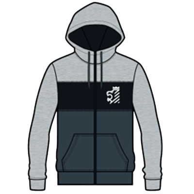 Kings Hammer Zip Hood Block - Grey/Black/Charcoal Image