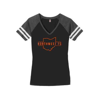 Women's Game V-Neck Tee - Black/Charcoal Image