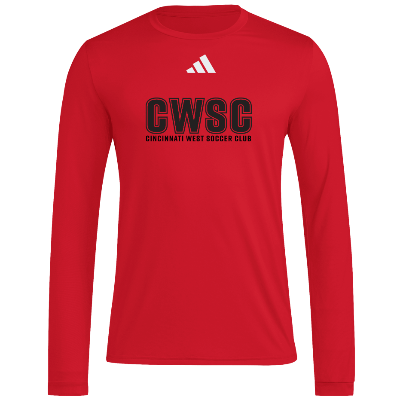 L/S Pregame Tee - Red/White Image