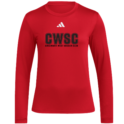 L/S Pregame Tee - Red/White Image (38886)