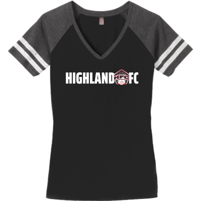 Womens Game V-Neck Tee Black/Heathered Charcoal Image