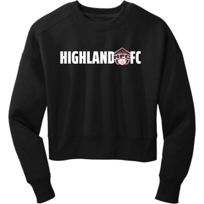 Womens Fleece Cropped Crew Black Image