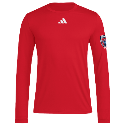 L/S Pregame Tee - Red/White Image