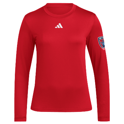 L/S Pregame Tee - Red/White Image (39448)