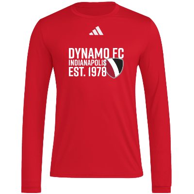 L/S Pregame Tee - Red/White Image