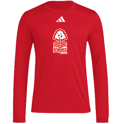 L/S Pregame Tee - Red/White Image